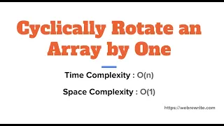 Cyclically Rotate an Array by One Right Rotate an Array by One Index Java