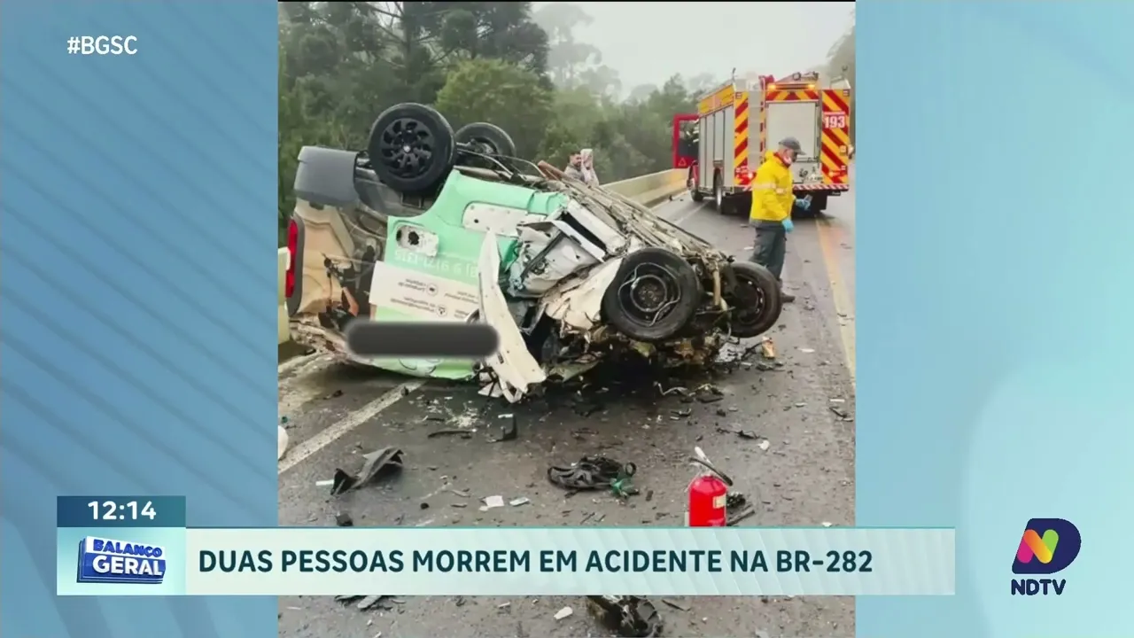 Grave acidente na BR-282 em Lages deixa duas pessoas mortas