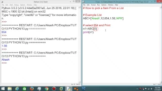 Tutorial Python List Basics select item
