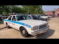 Lineup of Classic Police cars at the Dwight Illinois car show