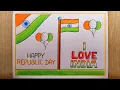 Republic day drawing easy Republic day poster drawing Happy Republic day drawing I Love India