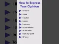 How to Express Your Opinion in English