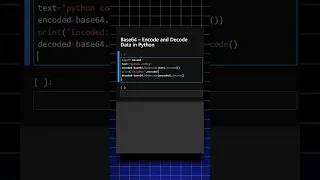 Base64 Encode and Decode Data in Python