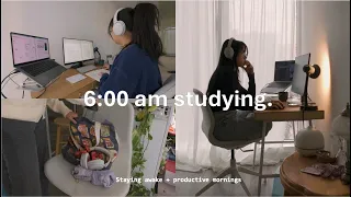 Study Vlog 6AM Productive Mornings Early Studying Morning Routine Days In My Life 