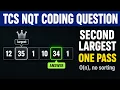 Second Largest Distinct O n No Sorting TCS NQT 2026 Prep