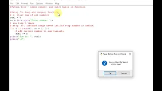 Python Loop - using range and sum built in function