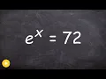 Learn how to solve an exponential equation by taking natural log on both sides