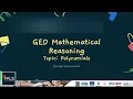 GED Math 2023 Polynomials