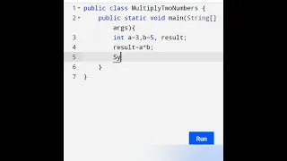 Multiplication of Two Numbers in Java