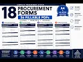 Procurement Forms Bundle 18 Fillable PDF Templates for Purchasing Suppliers