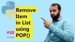 Python Tutorial Remove List Item Using POP HINDI