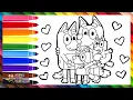 Drawing and Coloring Bluey and Her Family Drawings for Kids