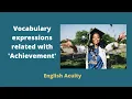 vocabulary expressions related with achievement