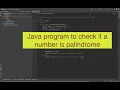 Java program to check if a number is a palindrome