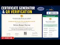 Certificate generator with QR verification admin panel source code PHP MYSQL Full Project