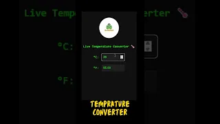 Make a Temperature Converter in 1 Minute HTML JS