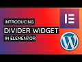 How to Add and Style Divider Widget In Elementor - Elementor Tutorial