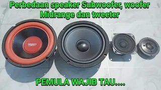 perbedaan speaker subwoofer woofer midrange dan tweeter pemula harus tau 