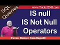 Is null Is Not null Operator in SQL SQL Operators SQL Basics SQL Queries for Practice