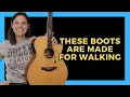 Deze laarzen zijn gemaakt om mee te wandelen. Gitaarlessen met LEUKE INTRO!