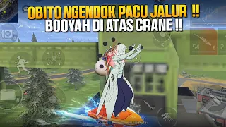 OBITO NGENDOK PAKAI EMOT PACU JALUR DI ATAS CRANE!! AUTO BOOYAH PAKAI AWM
