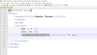 if Statement in JavaScript Hindi
