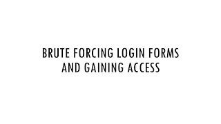 Brute forcing login forms with python Protecting against brute force attacks
