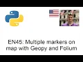 Multiple location markers geocoded and placed with Folium and Geopy