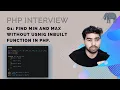 Finding the Min and Max Element in an Array without using any function