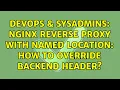 DevOps SysAdmins nginx reverse proxy with named location how to override backend header