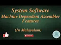 Part 7 Machine Dependent Assembler Features System Software