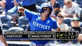 Kentucky holds off Wake Forest s late surge to win NCAA baseball regional opener