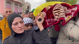 تشييع جثمان الشهيدة الطفلة ف ل ة المسالمة في بلدة بيت عوا جنوب غرب الخليل دندنها