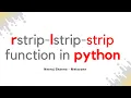 Strip Function In Python How to trim in python using python rstrip - python lstrip or python strip