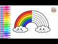 Easy Colour this Rainbow with multiple colours easy colouring for kids step by step tutorial