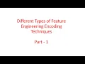 01 Feature Engineering Different Types of Feature Engineering Encoding Techniques