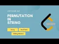 Permutation in String Leetcode 567 String HashTable Sliding Window