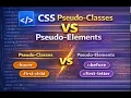CSS Pseudo-Classes vs Pseudo-Elements Explained Beginner Tutorial