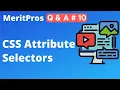 CSS Selector in Selenium WebDriver CssSelector using Attribute CSS Selectors MeritPros Q A