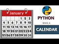 How to create a Calendar in Python Calendar module in python python projects for beginners