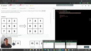 LeetCode 48 Rotate Image Top 20 Solution Array Matrix Python FAANG Coding interview