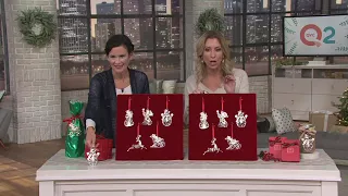 Lenox Set of 5 Silver Plated Sparkle Scroll Ornaments on QVC