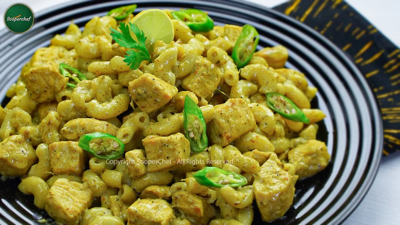 Flavorful Green Tikka Macaroni: A Delicious Chicken Macaroni Recipe by SooperChef