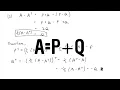 Proof Square matrix equals symmetric plus skew-symmetric matrices