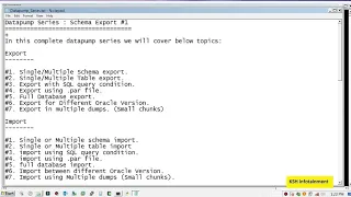 Schema Export - Oracle datapump series