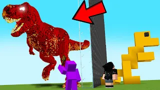 Trolei na BATALHA DE CONSTRUÇÃO com DINOSSAURO PRONTO no MINECRAFT