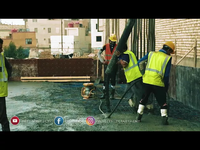 ⁣المباشرة بصب سقف الطابق الارضي لمجمع اقسام العتبة العباسية المقدسة