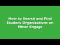 How To Search Student Organizations on Niner Engage