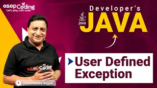 User Defined Exception Custom Exceptions Exception Handling Java for Developers