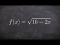 Find the domain and write in interval notation of a square root function